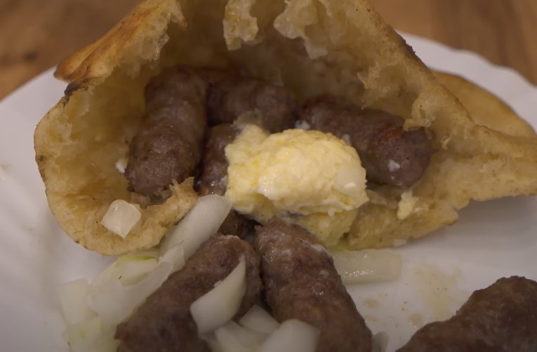 Close up view of cevapi food