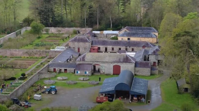 Drone view of Llanerchaeron in Wales